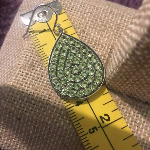 Vintage Michael Valitutti Natural Peridot Sterling Silver Dangle Earrings - Picture 8 of 16